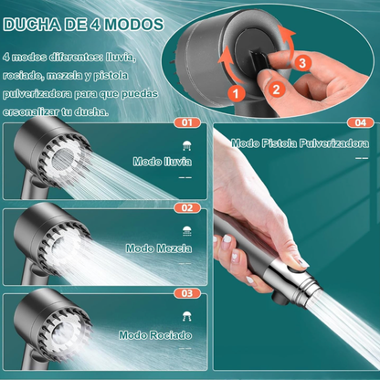 Cabezal de ducha purificador con 5 filtros para una piel más suave y una piel con mejor aspecto